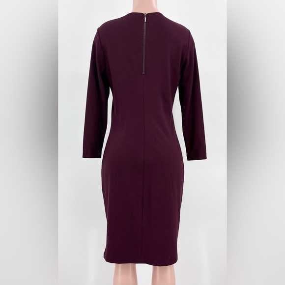 Vince Shiraz Wine Stretch Crepe Knit Sheath Dress Size Large - Picture 3 of 11